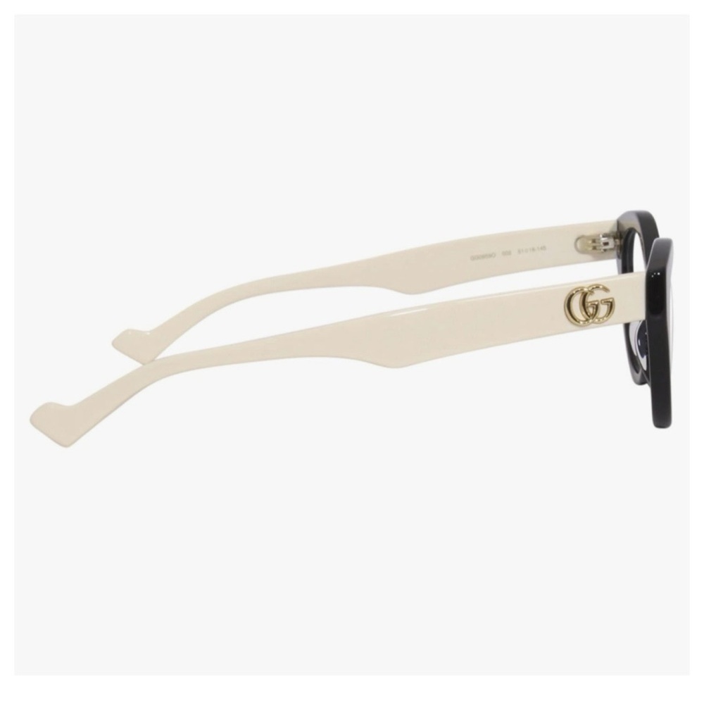 Gucci Women's Black and Cream Cat-Eye Glasses Gucci GG0959S Black - Picture 4 of 9